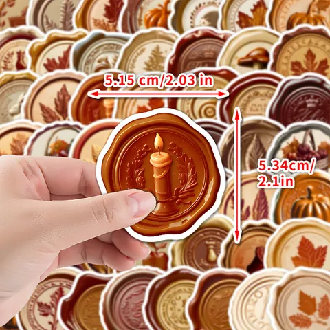Nordic Retro Wax Seal Stamp Graffiti Stickers Waterproof Vinyl Decals For Water Bottle Laptop DIY Decoration