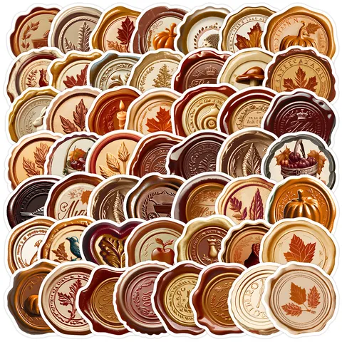 Nordic Retro Wax Seal Stamp Graffiti Stickers Waterproof Vinyl Decals For Water Bottle Laptop DIY Decoration