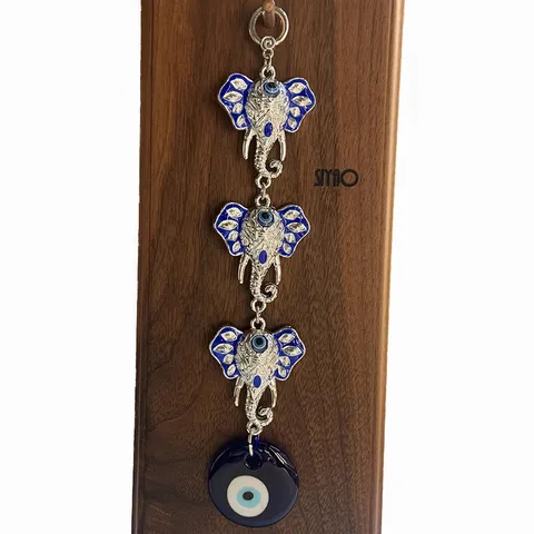 Adorno Colgante Elefante Ojo Turco Decoración Espejo Coche Vidrio Azul Protección Ojo Turco Aleación Metal Elefante Colgante Regalo