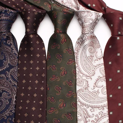 Corbata de Jacquard de Negocios para Hombres Patrón Geométrico Floral Paisley Corbata Clásica de Boda Traje Formal Cuello