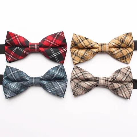 Casual Plaid Bowtie Polyester Cotton Unisex British Style Bow Tie Fashion Shirt Collar Accessories