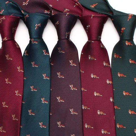 Mens Retro Animal Pattern Necktie Polyester Silk Woven Jacquard Business Casual Neck Tie Suit Accessories