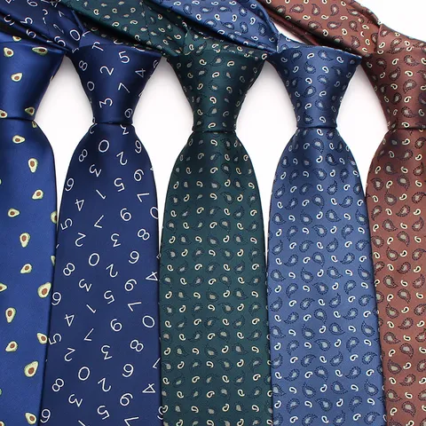 Corbata Jacquard Estampada Paisley Rayada Clasica para Hombre Negocios Casual Boda Traje Corbata Moda Seda Poliester