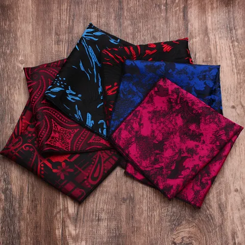 Herren Formal Business Hochzeit Anzug Stecktuch Polyesterseide Jacquard Blumen Paisley Taschentuch Bankett Zubehör