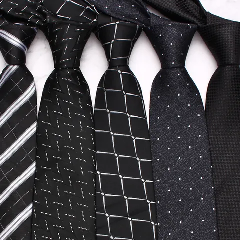 Mens Business Casual Necktie Woven Jacquard Polyester Geometric Striped Suit Neck Tie Fashion Accessories