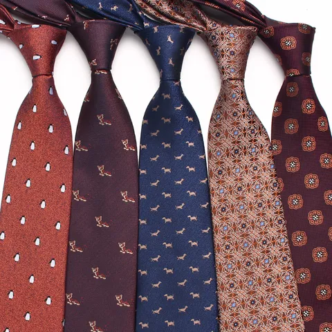 Men's Business Professional Yarn-Dyed Polyester Silk Necktie Classic Formal Suit Wedding Neck Tie