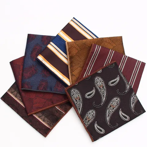 Heren Formeel Zakelijk Trouwpak Pochet Bloemen Paisley Veer Print Zakdoek Banket Pak Accessoires