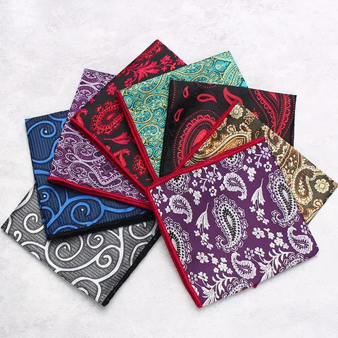 Uomini Paisley Fazzoletto da Taschino Formale Affari Matrimonio Abito Fazzoletto Quadrato Sciarpa Festa Abito Accessori