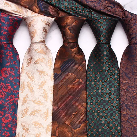 Men's Business Formal Jacquard Woven Necktie Classic Floral Pattern Neck Tie For Wedding Party Suit Men Accessories