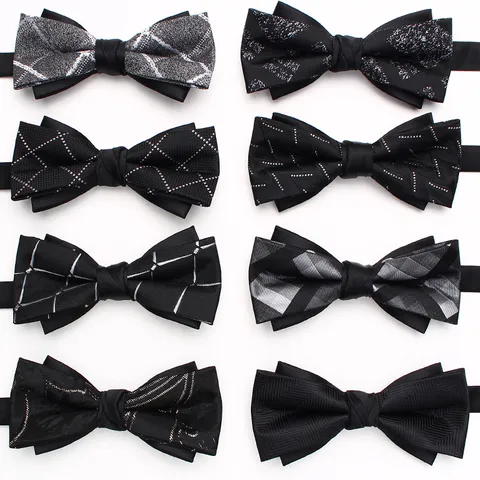 Men's Classic Jacquard Bow Tie Formal Business Wedding Suit Neckwear Polyester Silk Adjustable Bowtie Accessories