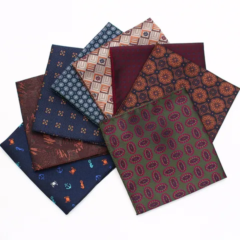 Pañuelo de Bolsillo de Jacquard Clásico para Hombre Negocios Boda Traje Pañuelo Paisley Sensación de Seda Accesorio
