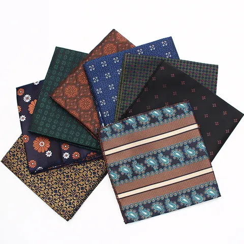 Pañuelo de Bolsillo de Jacquard Clásico para Hombre Negocios Boda Traje Pañuelo Paisley Sensación de Seda Accesorio