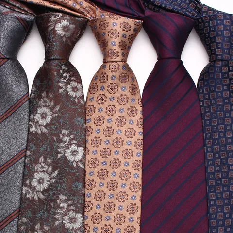 Men's Formal Business Necktie Polyester Silk Jacquard Striped Paisley Wedding Suit Neck Tie Fashion Neckwear