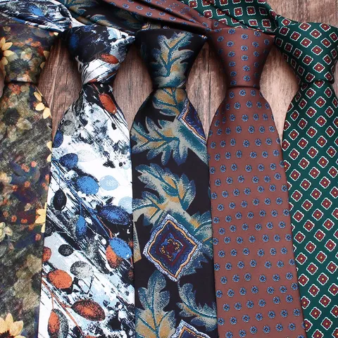 Heren Bloemen Bedrukte Stropdas Vintage Paisley Stropdas Voor Zakelijk Huwelijk Casual Pak Stijlvolle Mode Kleding Accessoires