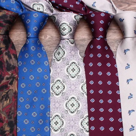 Men's Floral Paisley Necktie Business Casual Wedding Party Neck Tie Standard Width Polyester Silk Tie For Men