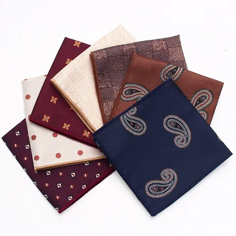 Pañuelo de Bolsillo Formal de Negocios para Hombres Seda de Poliéster Paisley Cuadros Patrón Geométrico Pañuelo de Traje Accesorios de Banquete