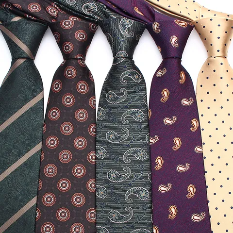Corbata Casual de Negocios para Hombres Rayado Clásico Paisley Lunares Jacquard Corbata Moda Cuello para Fiesta Boda