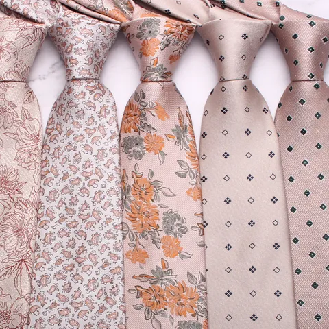 Corbata de Negocios Casual para Hombre de Poliéster Tejido Jacquard Patrón Floral y Rayado Clásico para Bodas y Ropa Formal