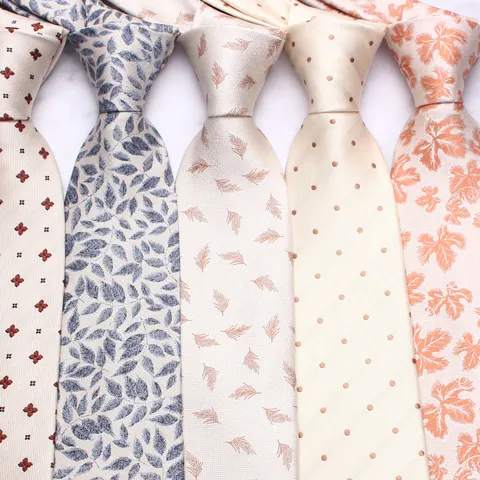 Corbata de Negocios Casual para Hombre de Poliéster Tejido Jacquard Patrón Floral y Rayado Clásico para Bodas y Ropa Formal