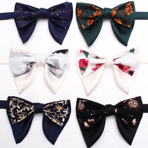 Papillon da Uomo in Poliestere a Doppio Strato Floreale Vintage Elegante Papillon Jacquard per Festa di Matrimonio