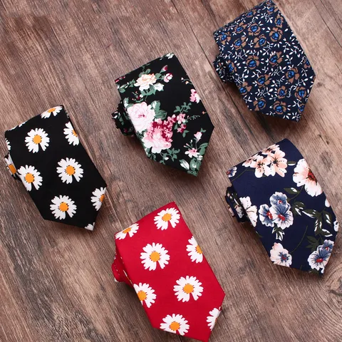 Heren Katoen Stropdas Casual Zakelijk Bedrukt Stropdassen Floral Paisley Smalle Stropdas Voor Heren Dagelijks