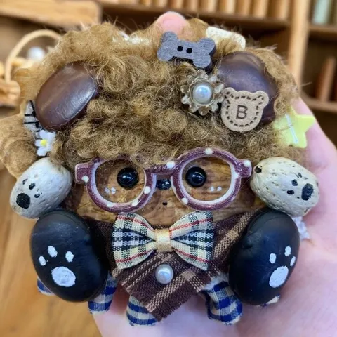 Handmade Cute Animal Pod Doll Pendant DIY Plush Toy Bag Hanging Ornament Creative Craft Gift