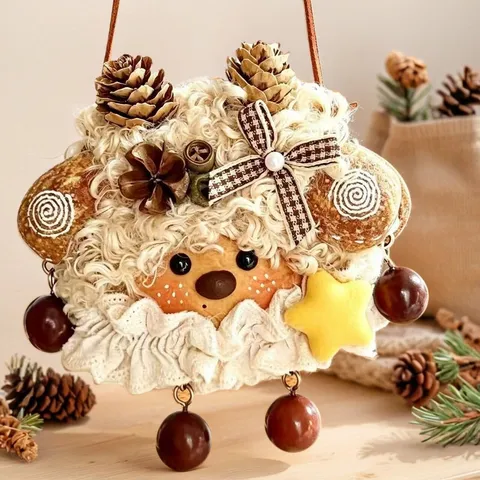 Pendentif en Peluche de Poupée de Cosse Mignone Faite Main Ornement Suspendu Jouet en Peluche Doux Décoration de Maison Cadeau pour Enfants et Filles