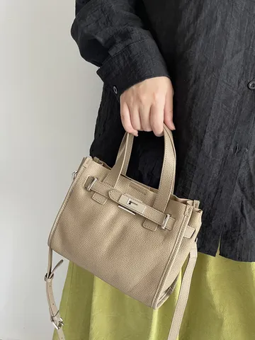 Damen Echtes Leder Tragetasche Luxus Designer Kelly Stil Handtasche Klassischer Verschluss Schulter Umhängetasche