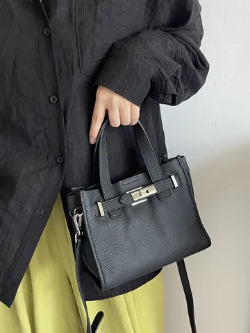 Damen Echtes Leder Tragetasche Luxus Designer Kelly Stil Handtasche Klassischer Verschluss Schulter Umhängetasche