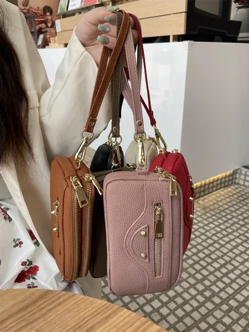 Damen Echte Leder Motorrad Clutch Tasche Große Kapazität Doppelreißverschluss Handy Geldbörse Handtasche