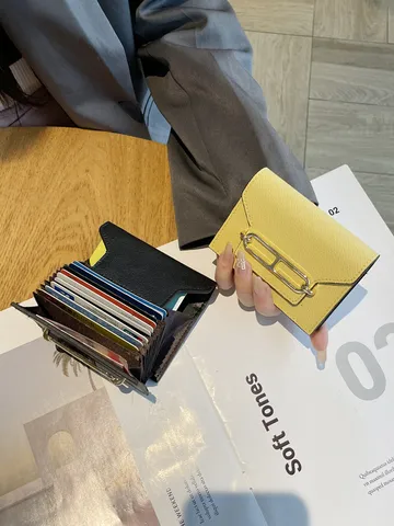 Damen Echtes Leder Kartenhalter Modisch Exquisites Kartenetui Mehrfachschlitze Großes Kapazität Rindsleder Portemonnaie