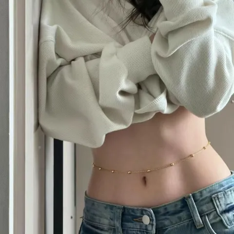 Minimalist Metal Waist Chain Versatile Multi Layer Belly Chain Gold Silver Beaded Body Chain For Women Fashion Jewelry
