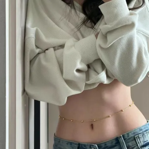 Minimalist Metal Waist Chain For Women Simple Gold Silver Plated Chain Body Jewelry Fashion Waist Belt Accessory