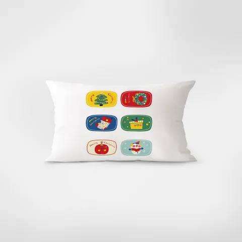 Coussin Peluche Motif Cartoon de Noël Style Nordique Coussin Décoratif Pour Canapé Lit Décoration Intérieure