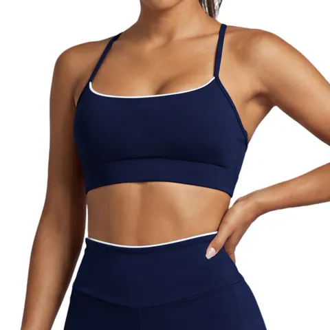 Soutien-gorge de Sport Athlétique pour Femmes Dos en Y Fitness Yoga Crop Top Respirant Anti-choc Rembourré Vêtement de Sport