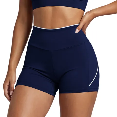Women's High Waist Athletic Yoga Shorts Contrast Color Butt Lifting Gym Running Fitness Tight Shorts Nylon Spandex Activewear
