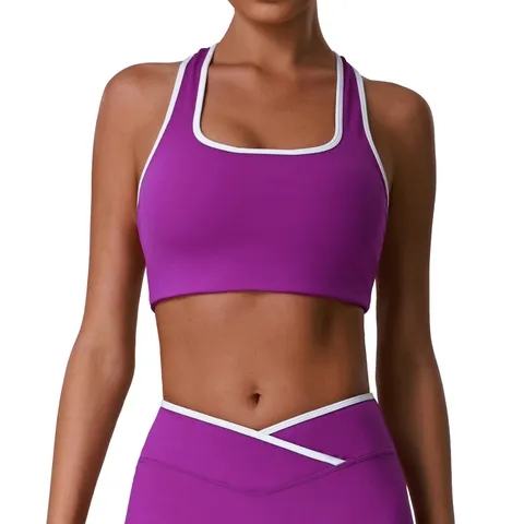 Soutien-Gorge de Sport à Séchage Rapide pour Femmes Vêtement de Sport Fitness Course Anti-Choc Débardeur de Sport Rembourré
