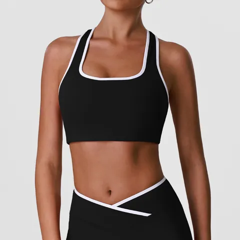 Soutien-Gorge de Sport à Séchage Rapide pour Femmes Vêtement de Sport Fitness Course Anti-Choc Débardeur de Sport Rembourré