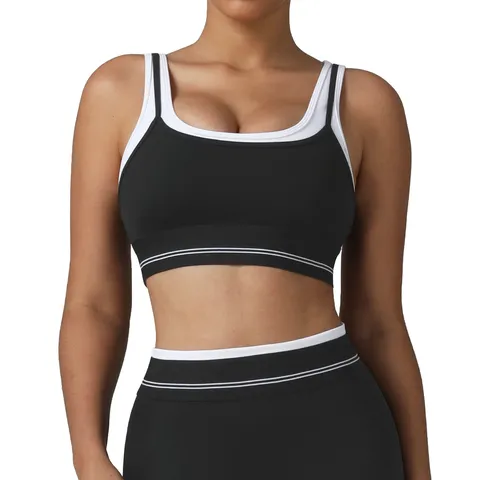 Soutien-gorge de Sport Rembourré pour Femmes Gilet de Yoga de Gym Respirant Fitness Crop Top Haute Élasticité Vêtements de Sport