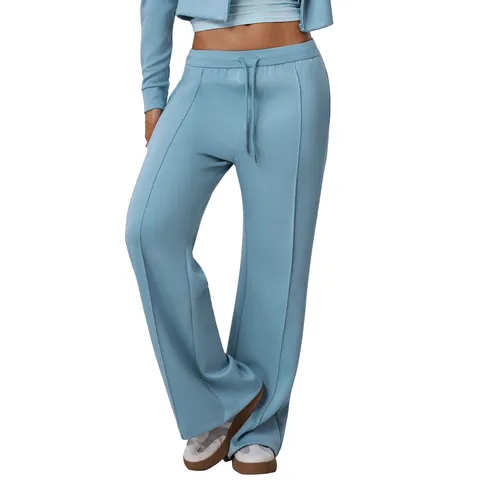 Women's Casual Loose Wide Leg Yoga Pants High Waist Drawstring Straight Track Pants Athletic Workout Joggers Long Trousers