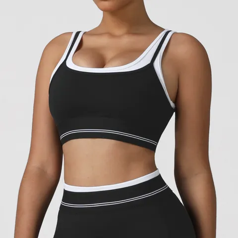 Soutien-gorge de Sport Rembourré pour Femmes Gilet de Yoga de Gym Respirant Fitness Crop Top Haute Élasticité Vêtements de Sport