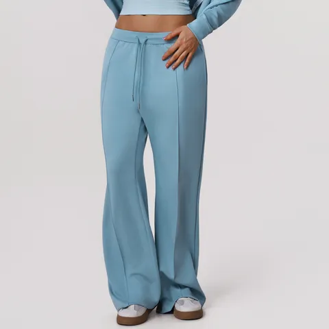 Women's Casual Loose Wide Leg Yoga Pants High Waist Drawstring Straight Track Pants Athletic Workout Joggers Long Trousers