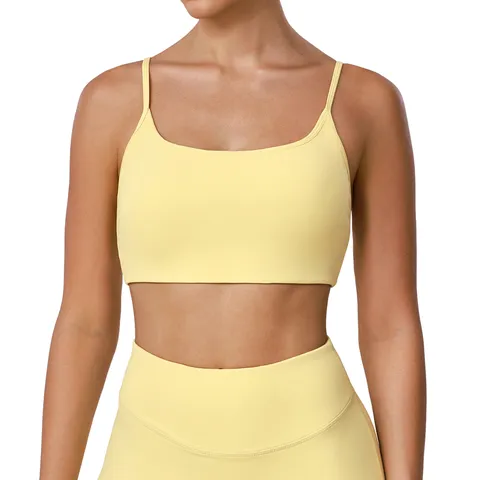 Soutien-gorge de Sport pour Femmes Haute Élasticité Top de Yoga Sans Coutures Fitness Gym Entraînement Sous-vêtement Rembourré