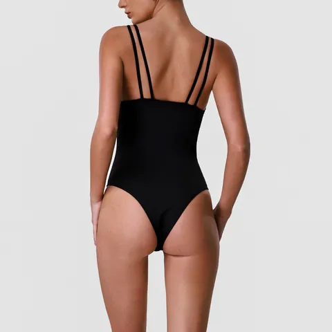 Damen Sexy Spaghetti-Träger Yoga Jumpsuit Hohe Elastizität Slim Fit Figurformend Activewear Pilates Fitness Bodysuit