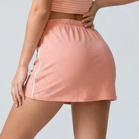Women's Athletic Sports Skirt High Waist Tennis Yoga Skort with Shorts Lining Nylon Spandex Activewear Skirt