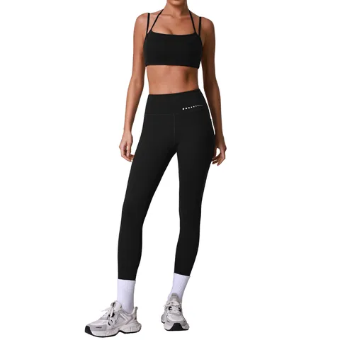 Women's High Elastic Naked Feel Yoga Set Athletic Sports Bra And High Waist Workout Leggings Fitness Training Activewear