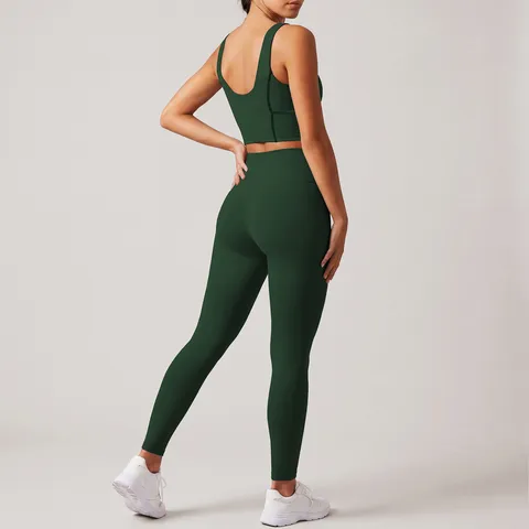 Conjunto de Yoga Deportivo para Mujer Sujetador Deportivo de Alto Impacto y Leggings de Tinta Alta Secado Rápido Top y Bottom