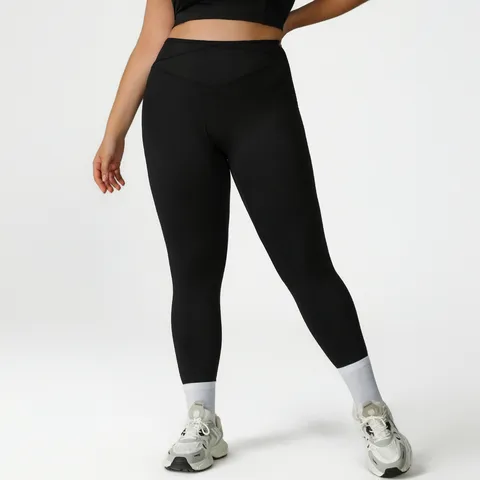 Damen Hohe Taille Yoga Hose Bauchweg Workout Fitness Leggings Übergröße Nylon Elasthan Sportbekleidung