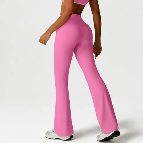 Women's High Waist Flare Yoga Pants Butt Lifting Athleisure Workout Gym Running Flared Leggings Solid Color Pants