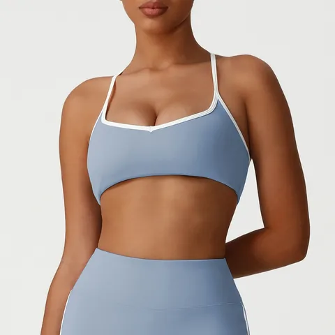 Dames Kruisrug Sportbeha Hoge Elasticiteit Gewatteerd Fitness Workout Gym Tanktop Sexy Vormend Athletische Yoga Kleding